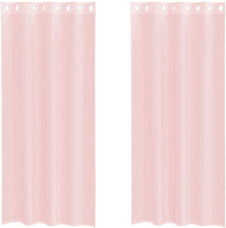 vidaXL - Gordijnen - voile - met - doorvoertules - 2 - st - 140x225 - cm - lichtroze