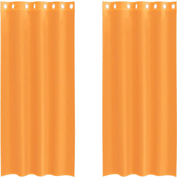 vidaXL - Gordijnen - voile - met - doorvoertules - 2 - st - 140x245 - cm - oranje