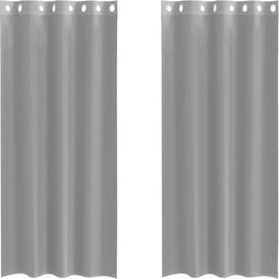 vidaXL - Gordijnen - voile - met - doorvoertules - 2 - st - 140x245 - cm - lichtgrijs