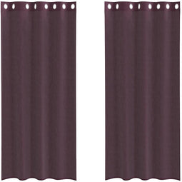vidaXL - Gordijnen - voile - met - doorvoertules - 2 - st - 140x245 - cm - paars