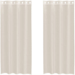 vidaXL - Gordijnen - voile - met - doorvoertules - 2 - st - 140x245 - cm - crèmekleurig