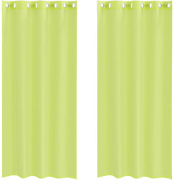 vidaXL - Gordijnen - voile - met - doorvoertules - 2 - st - 140x245 - cm - appelgroen