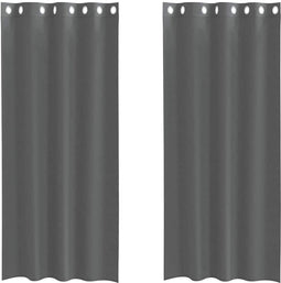 vidaXL - Gordijnen - voile - met - doorvoertules - 2 - st - 140x245 - cm - donkergrijs