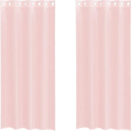 vidaXL - Gordijnen - voile - met - doorvoertules - 2 - st - 140x245 - cm - lichtroze