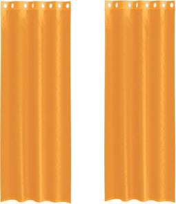 vidaXL - Gordijnen - voile - met - doorvoertules - 2 - st - 140x260 - cm - oranje