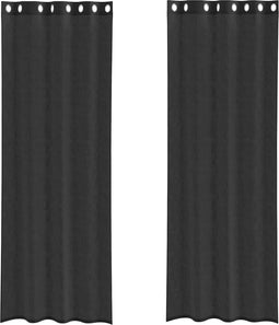vidaXL - Gordijnen - voile - met - doorvoertules - 2 - st - 140x260 - cm - zwart