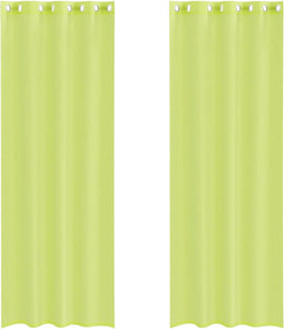 vidaXL - Gordijnen - Voile - met - doorvoertules - 2 - st - 140x260 - cm - appelgroen