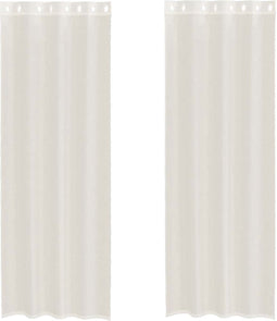 vidaXL - Gordijnen - voile - met - doorvoertules - 2 - st - 140x260 - cm - crèmekleurig