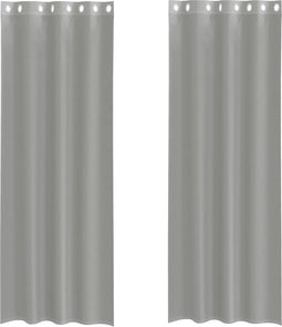 vidaXL - Gordijnen - voile - met - doorvoertules - 2 - st - 140x300 - cm - lichtgrijs