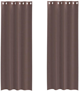 vidaXL - Gordijnen - voile - met - doorvoertules - 2 - st - 140x300 - cm - bruin