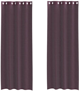 vidaXL - Gordijnen - voile - met - doorvoertules - 2 - st - 140x300 - cm - paars