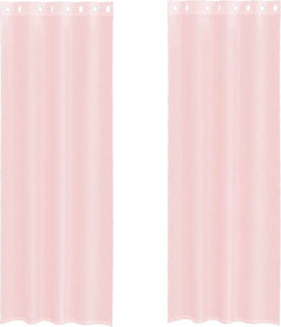 vidaXL - Gordijnen - voile - met - doorvoertules - 2 - st - 140x300 - cm - lichtroze