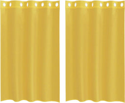 vidaXL - Gordijnen - voile - met - doorvoertules - 2 - st - geel