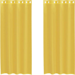 vidaXL - Gordijnen - voile - met - doorvoertules - 2 - st - geel