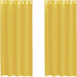 vidaXL - Gordijnen - voile - met - doorvoertules - 2 - st - geel