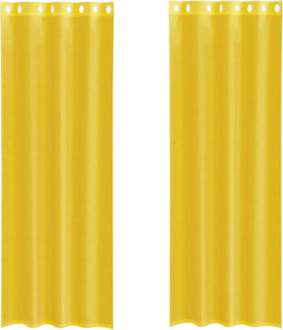 vidaXL - Gordijnen - voile - met - doorvoertules - 2 - st - geel
