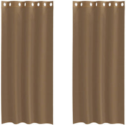 vidaXL - Gordijnen - voile - met - doorvoertules - 2 - st - lichtbruin