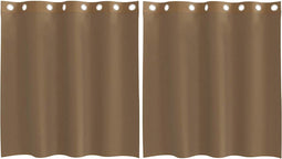 vidaXL - Gordijnen - voile - met - doorvoertules - 2 - st - lichtbruin