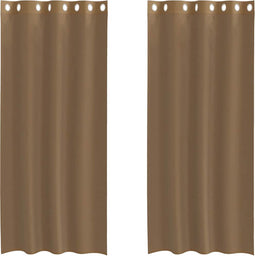 vidaXL - Gordijnen - voile - met - doorvoertules - 2 - st - lichtbruin