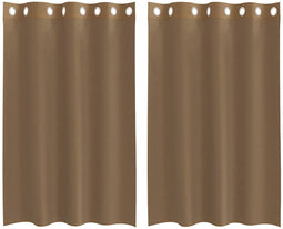 vidaXL - Gordijnen - voile - met - doorvoertules - 2 - st - lichtbruin