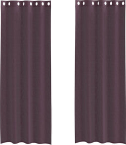 vidaXL - Gordijnen - voile - met - doorvoertules - 2 - st - paars - 140x260 - cm