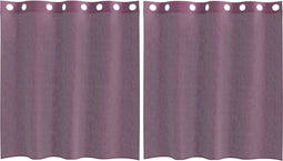 vidaXL - Gordijnen - Voile - met - doorvoertules - 2 - st - paars - 140x140 - cm