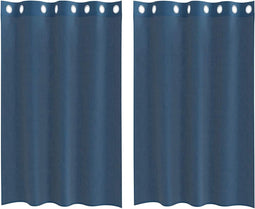 vidaXL - Gordijnen - voile - met - doorvoertules - 2 - st - koningsblauw