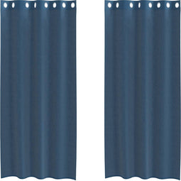 vidaXL - Gordijnen - voile - met - doorvoertules - 2 - st - koningsblauw