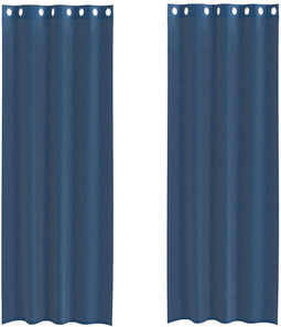 vidaXL - Gordijnen - voile - met - doorvoertules - 2 - st - koningsblauw