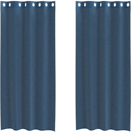 vidaXL - Gordijnen - voile - met - doorvoertules - 2 - st - koningsblauw