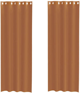 vidaXL - Gordijnen - voile - met - doorvoertules - 2 - st - terracotta