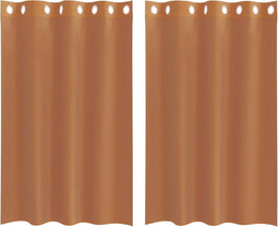 vidaXL - Gordijnen - voile - met - doorvoertules - 2 - st - terracotta