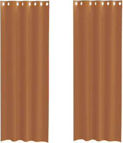 vidaXL - Gordijnen - voile - met - doorvoertules - 2 - st - terracotta