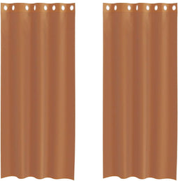 vidaXL - Gordijnen - voile - met - doorvoertules - 2 - st - terracotta