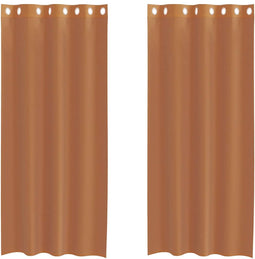 vidaXL - Gordijnen - voile - met - doorvoertules - 2 - st - terracotta
