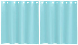 vidaXL - Gordijnen - voile - met - doorvoertules - 2 - st - turkoois