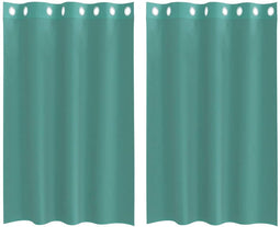 vidaXL - Gordijnen - voile - met - doorvoertules - 2 - st - turkoois