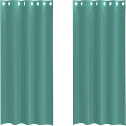 vidaXL - Gordijnen - voile - met - doorvoertules - 2 - st - turkoois