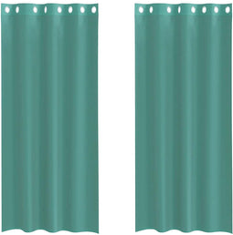 vidaXL - Gordijnen - voile - met - doorvoertules - 2 - st - turkoois