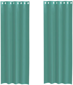vidaXL - Gordijnen - voile - met - doorvoertules - 2 - st - turkoois