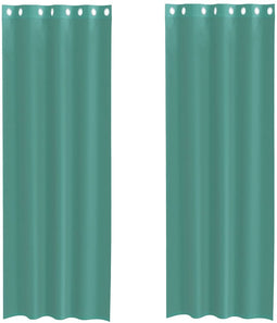vidaXL - Gordijnen - voile - met - doorvoertules - 2 - st - turkoois