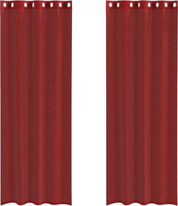 vidaXL - Gordijnen - voile - met - doorvoertules - 2 - st - wijnrood