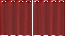 vidaXL - Gordijnen - voile - met - doorvoertules - 2 - st - wijnrood