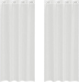 vidaXL - Gordijnen - voile - met - doorvoertules - 2 - st - wit