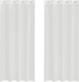 vidaXL - Gordijnen - voile - met - doorvoertules - 2 - st - wit