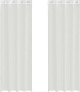 vidaXL - Gordijnen - voile - met - doorvoertules - 2 - st - wit