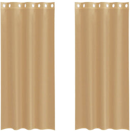 vidaXL - Gordijnen - Voile - met - doorvoertules - 2 - st - zand