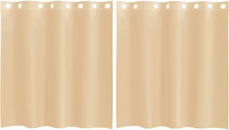 vidaXL - Gordijnen - Voile - met - doorvoertules - 2 - st - zand
