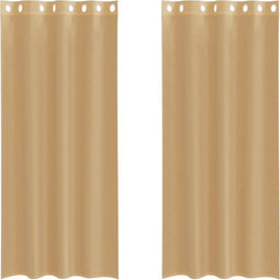 vidaXL - Gordijnen - Voile - met - doorvoertules - 2 - st - zand