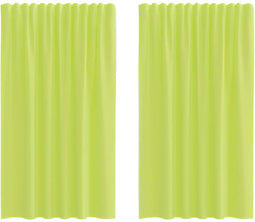 vidaXL - Gordijnen - voile - met - lipje - Top - 2 - st - Appelgroen